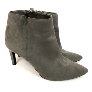 Sam & Libby Boots Women’s Size 6.5 Ankle Booties Gray Vegan Faux Suede
